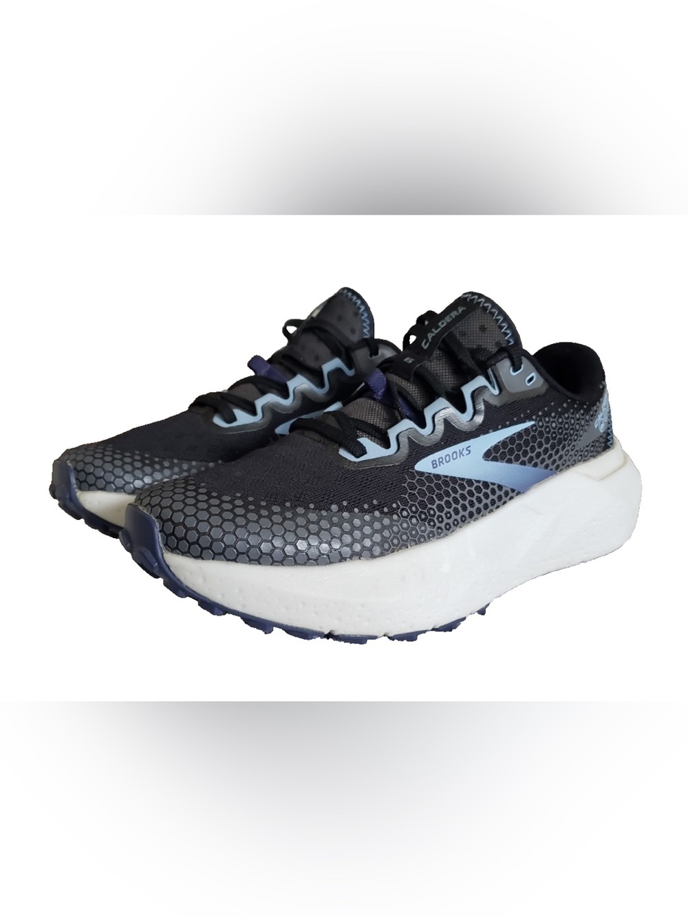 Brooks Kids Black and Light Blue Caldera Trail Sneakers